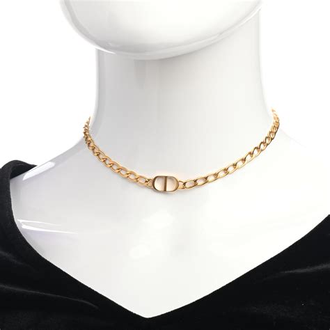 dior cd gold necklace|christian dior choker necklaces.